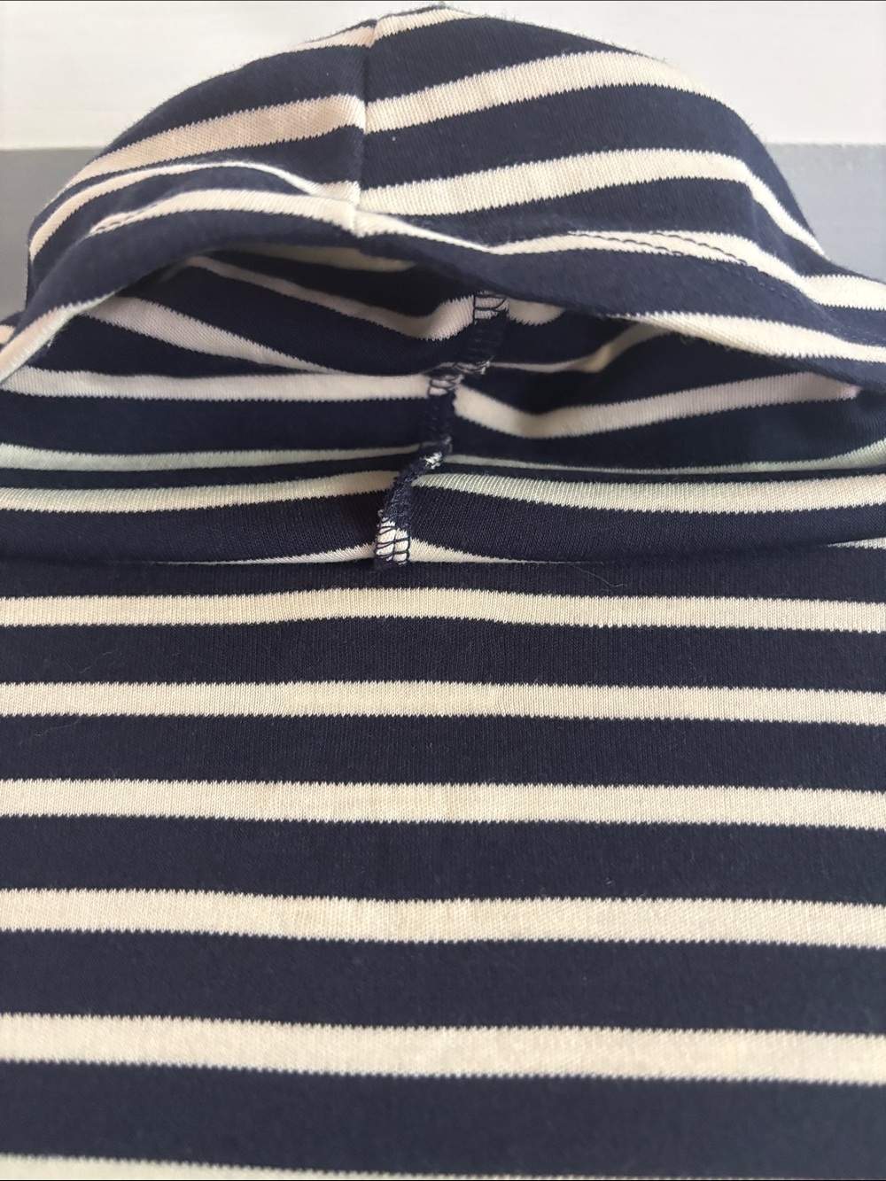 L.L. Bean Navy and White Striped Cowl Neck Top - Picture 4 of 5